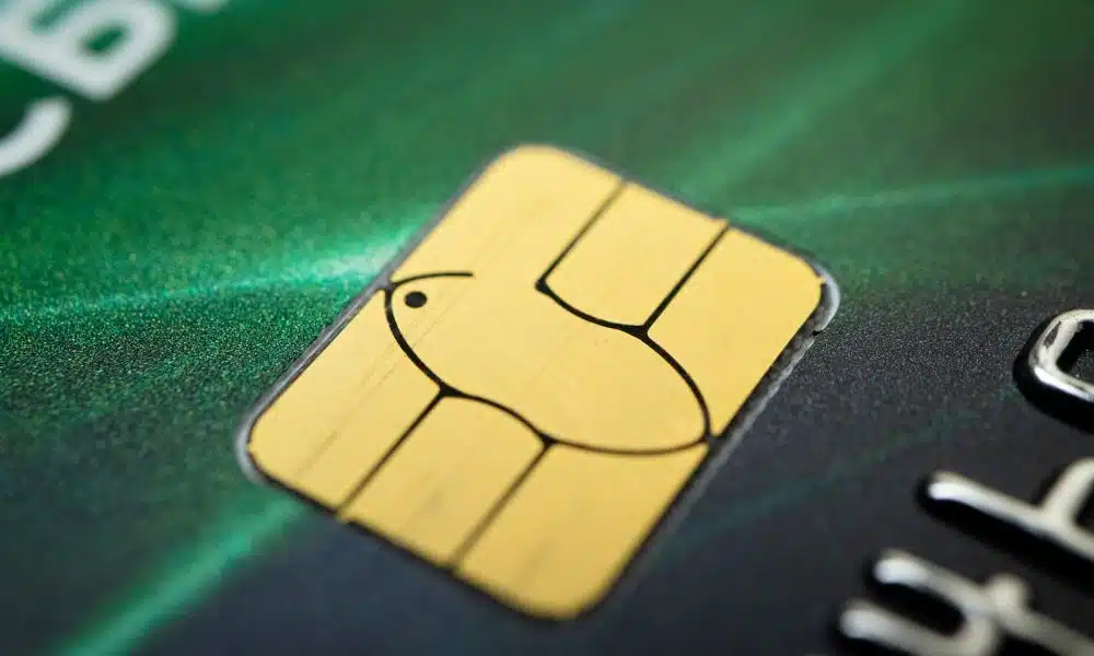 a close up of a credit card