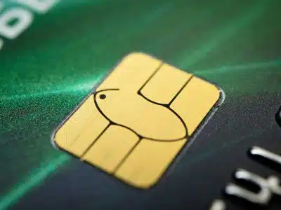 a close up of a credit card