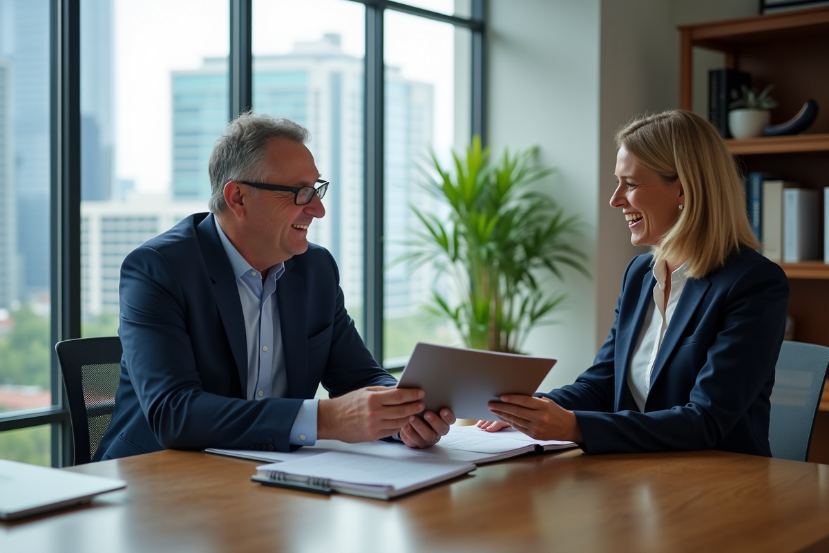 Conseiller bancaire et cliente lors d