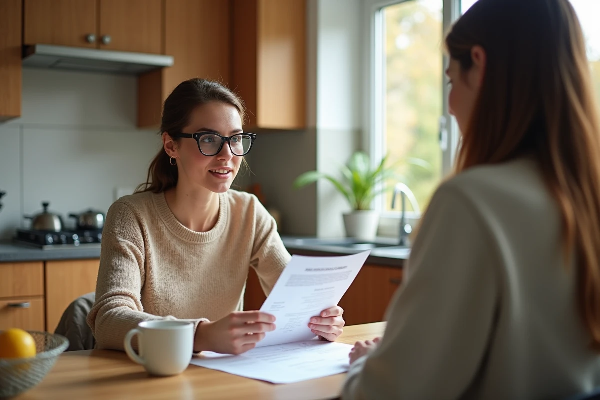 Jeune femme discute d