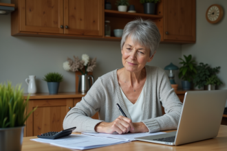Femme de 52 ans planifiant sa retraite à la maison