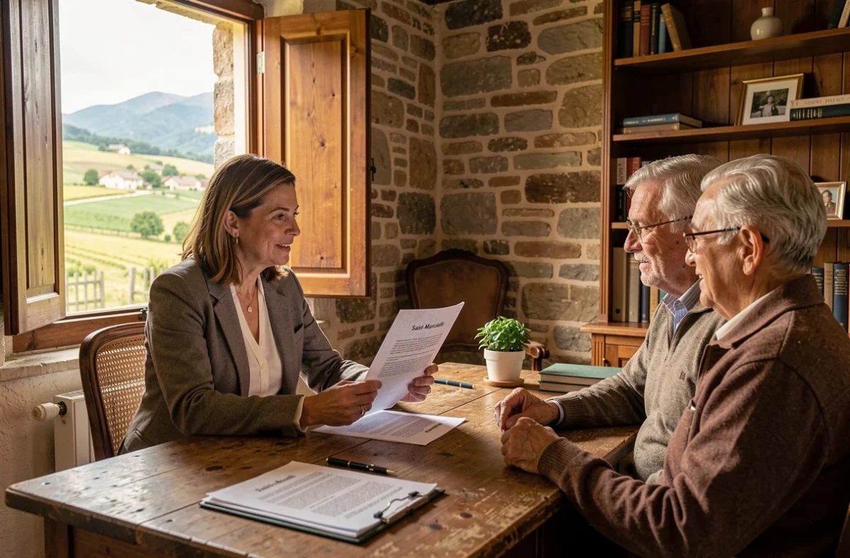 Courtière Honexia Saint-Marcellin en consultation avec un couple pour un crédit immobilier en Sud-Grésivaudan