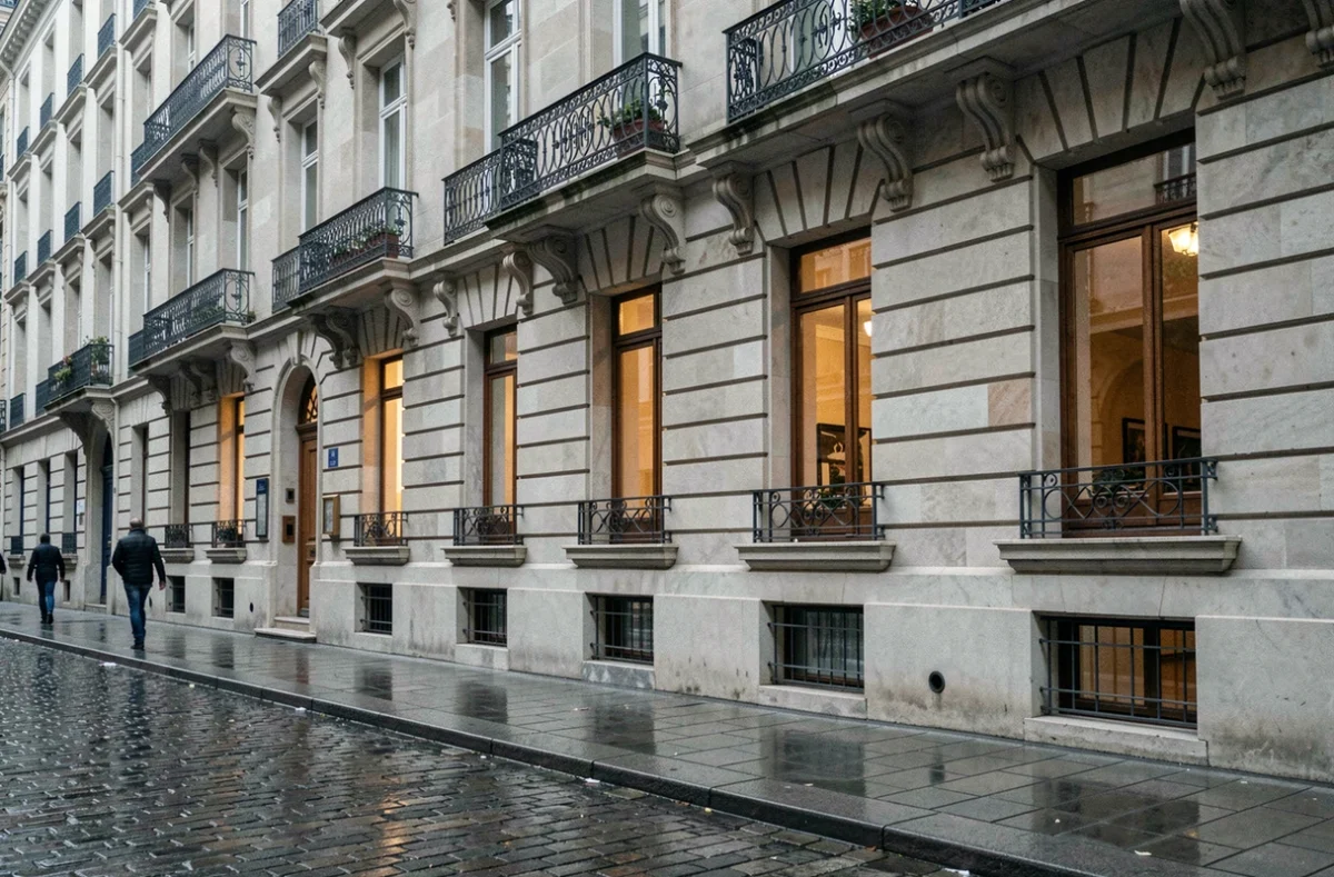 Immeuble haussmannien rénové à Paris représentant le patrimoine immobilier éligible aux SCPI du Grand Paris