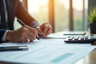 Main signant des papiers pour le fonds de maintenance